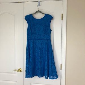 Blue lace A-line dress